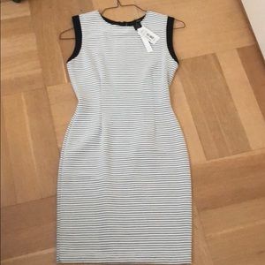 White and black crewneck Aqua dress - Med with tag